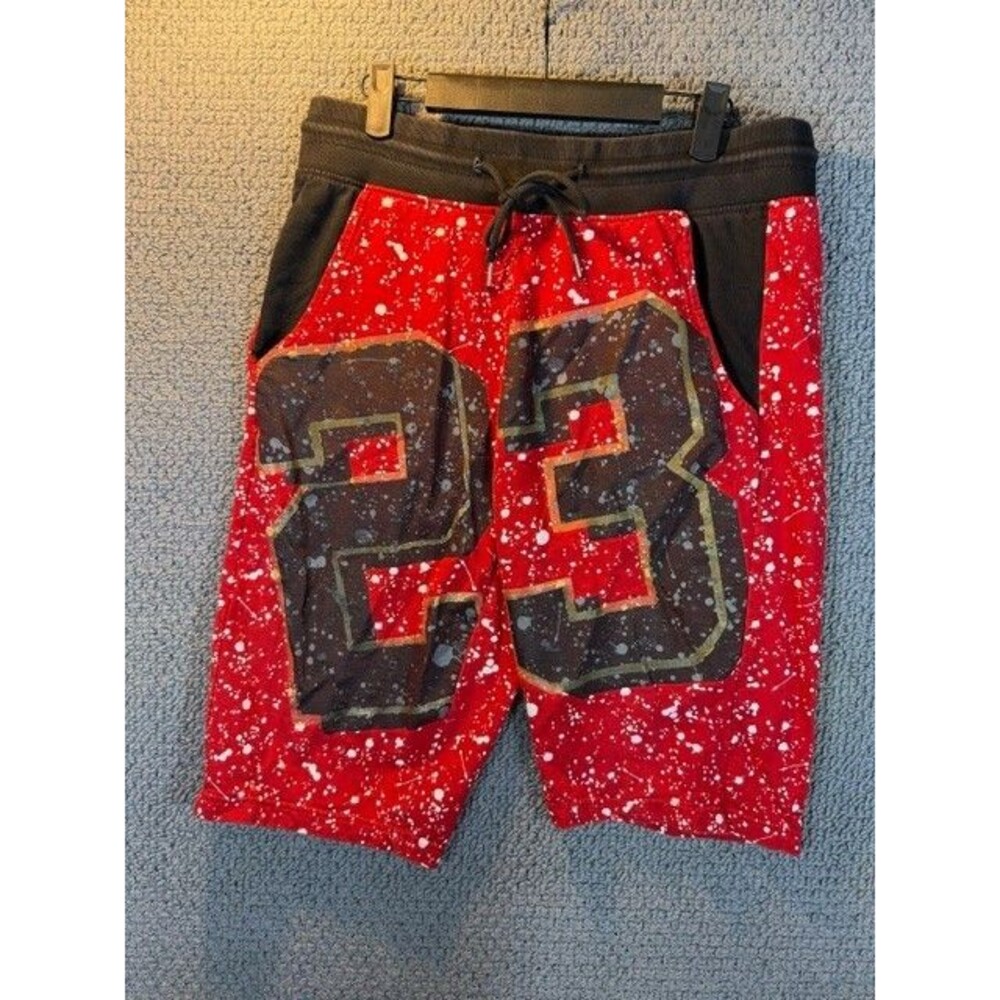 Switch Remarkable Shorts Red & Black Jordan 23 Medium Splatter Cotton Large